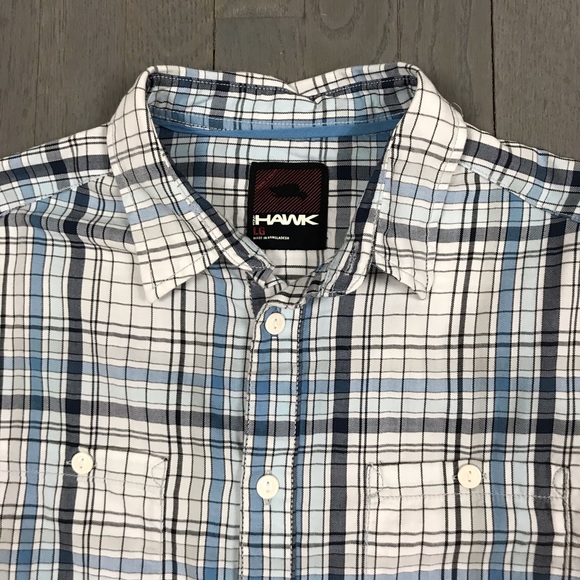Tony Hawk Blue Plaid Long Sleeve Button Down Shirt - Picture 3 of 5